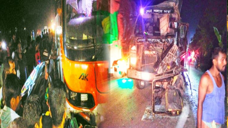 নন্দীগ্রামে বাস চাপায় সিএনজি চালক নিহত,  একই দিনে ট্রাকের পিছনে ট্রাকের ধাক্কায় হেলপার গুরুতর আহত 