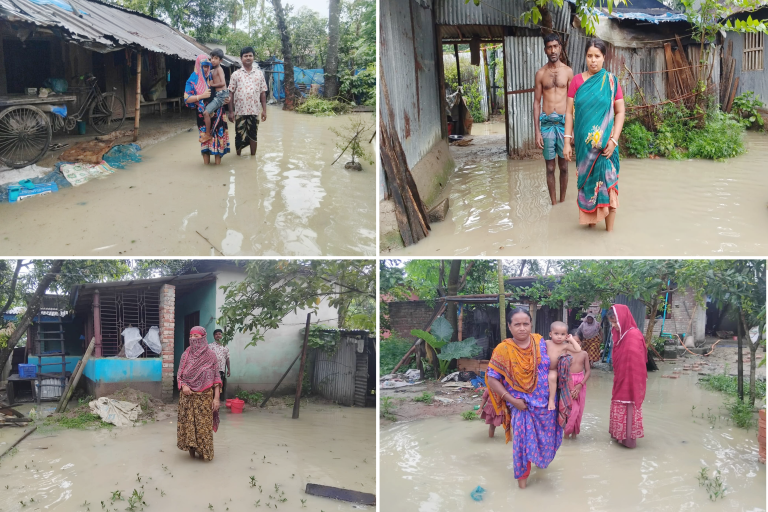 ড্রেনেজ ব্যবস্থা নেই: নন্দীগ্রাম পৌরসভায় পানিবন্দি ১২ পরিবার